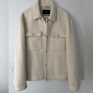 All Saints Off-White Wool Shirt Jacket Med